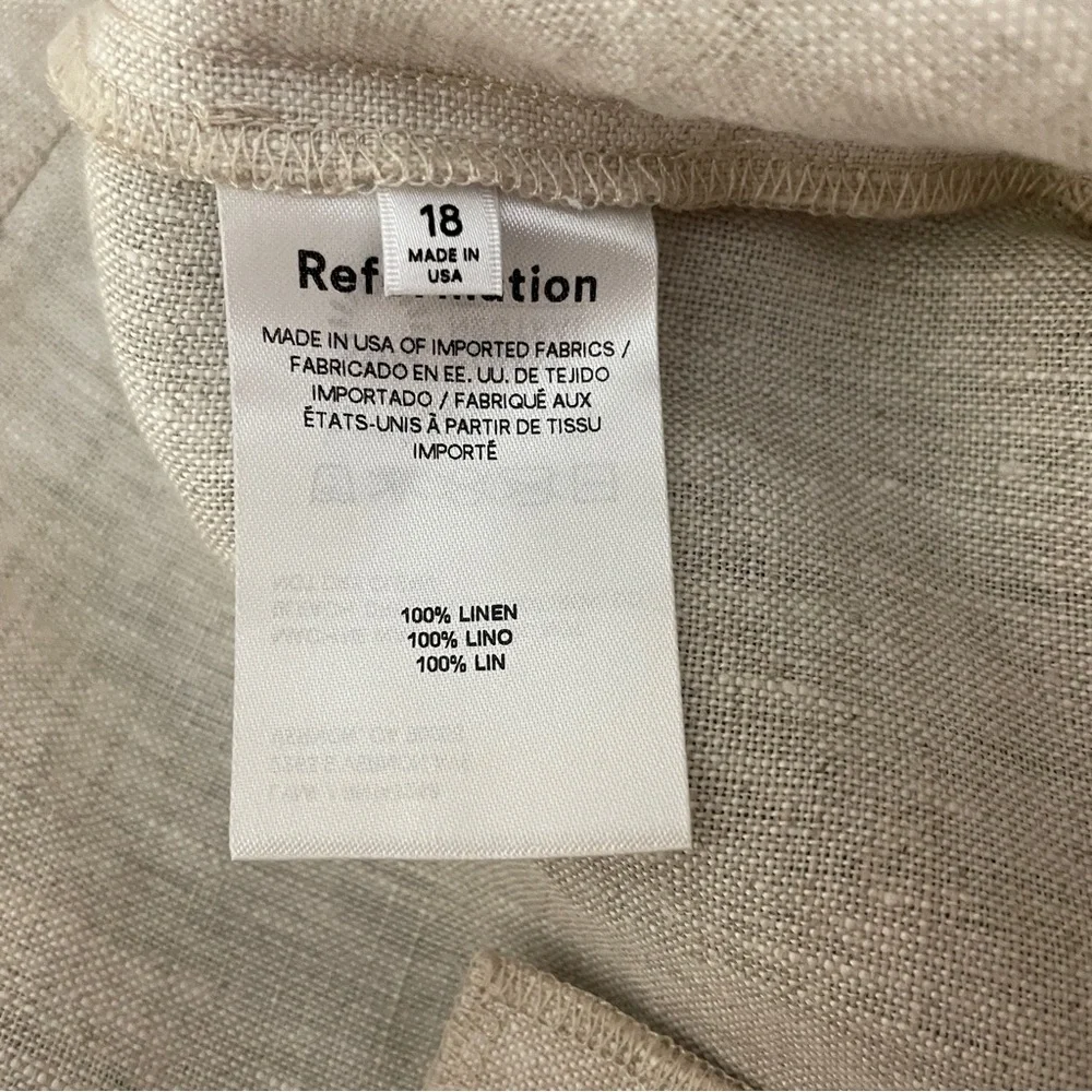 REFORMATION Vesta Linen Pant 18 NEW Quiet Luxury Old Money Minimalist Neutral